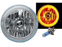 7 Inch COB Amber LED Halo Angel Eye H4 Headlamp Headlight Halogen Light Bulb Pair Octane Lighting
