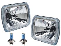 7X6 Inch Amber SMD LED Glass/Metal Headlight Halogen 6K 60w Light Bulb Headlamp Pair Octane Lighting