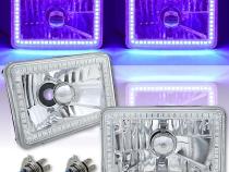 4X6 Purple SMD LED Halo Angel Eye Headlight Headlamp Halogen Light Bulbs Pair Octane Lighting