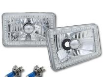 4X6 Red SMD LED Halo Angel Eye Headlight Headlamp 60W Halogen Light Bulbs Pair Octane Lighting