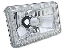 4X6 Red SMD LED Halo Angel Eye Headlight Headlamp 60W Halogen Light Bulbs Pair Octane Lighting