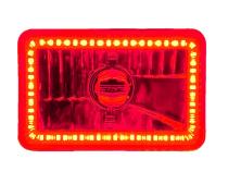 4X6 Red SMD LED Halo Angel Eye Headlight Headlamp 60W Halogen Light Bulbs Pair Octane Lighting