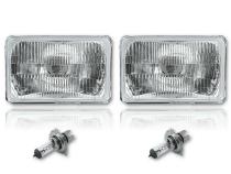 4X6 Halogen Semi Sealed Stock Style Glass H4 Headlight Headlamp Light Bulbs Pair Octane Lighting