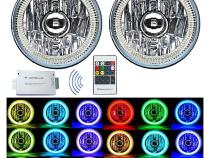 5 3/4 RF RGB COB Color Change White Red Blue Green LED Halo Angel Eye Headlights Octane Lighting