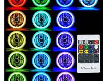 5 3/4 RF RGB COB Color Change White Red Blue Green LED Halo Angel Eye Headlights Octane Lighting