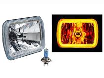 7X6 Inch Amber COB LED Glass/Metal Headlight Halogen Light Bulb Headlamp Pair Octane Lighting