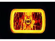 7X6 Inch Amber COB LED Glass/Metal Headlight Halogen Light Bulb Headlamp Pair Octane Lighting