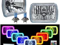 7x6 Inch RF RGB COB Color Change White Red Blue Green LED Halo Angel Eye Headlights Octane Lighting
