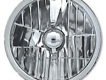 7 Inch Crystal Glass/Metal Headlight 60/55 Halogen H4 White Light Bulb Headlamp Pair Octane Lighting