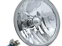 7 Inch Crystal Glass/Metal Headlight 60/55 Halogen H4 White Light Bulb Headlamp Pair Octane Lighting