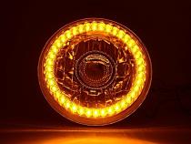 7 Inch Halogen Amber SC LED Halo Angel Eye Projector Headlight Light Lamp Bulb Pair Octane Lighting