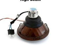 5 3/4 Red COB LED Halo Angel Eye Crystal Clear Headlamp 6k LED Light Bulb Pair Octane Lighting