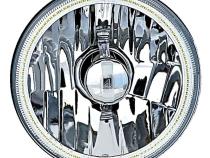 5 3/4 Inch Red LED COB SMD Halo Angel Eye Halogen Light Bulb Metal Headlights Pair Octane Lighting