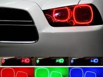 Multi-Color Changing LED RGB Headlight Halo Ring Set For 11-14 Dodge Charger Octane Lighting