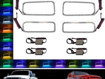 Octane Lighting Multi-Color Changing LED RGB SMD Halo Lower Headlight Rings Set Compatible for 05-07 Ford F-250