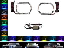 2014-2016 GMC Sierra Truck Multi-Color Changing LED RGB Headlight Halo Ring Set Octane Lighting