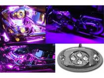 1Pc Purple LED Chrome Accent Module Motorcycle Chopper Frame Neon Glow Light Pod Octane Lighting