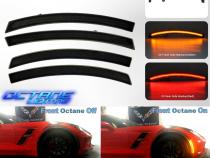 Smoked Front and Rear LED Side Marker Light Lens Set For 14-19 C7 Corvette Octane Lighting