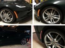 Smoked Front and Rear LED Side Marker Light Lens Set For 14-19 C7 Corvette Octane Lighting